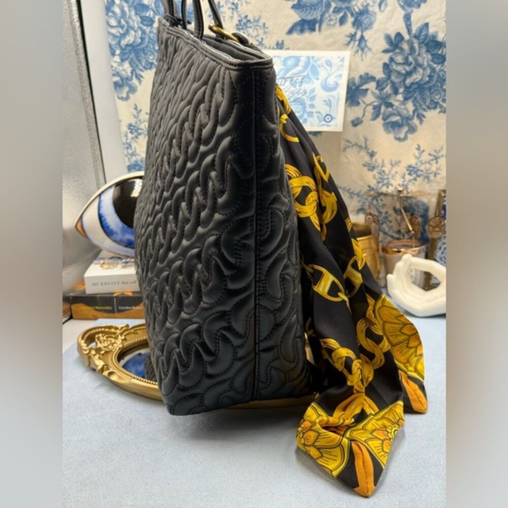 🆕 VERSACE JEANS COUTURE 🧿 NWT Black Thelma Tote Shopper + Scarf - Picture 7 of 16
